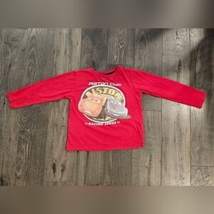 Kid's‎ Retro sz 110/116 4t/5t Disney Cars Red Piston Cup Long Sleeve T-Shirt